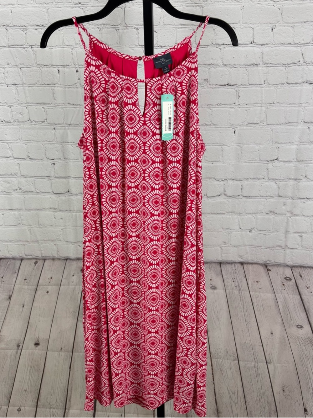 Market & Spruce Dark Pink Printed Maggy Knit Dress Size Large